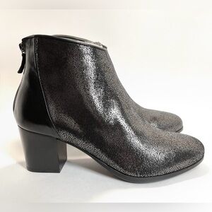 NWOT Homers Artisan Metallic Leather Ankle Boots Size 12M (EU 43) Made in Spain